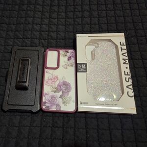 Samsung Galaxy S23+ Purple Floral Glitter Case